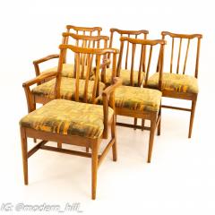 Jack Lenor Larsen Style Mid Century Walnut Dining Chairs Set of 6 - 1869941