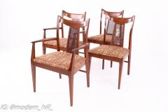 Jack Lenor Larsen Style Walnut And Cane Upholstered Dining Chairs Set of 4 - 2356090