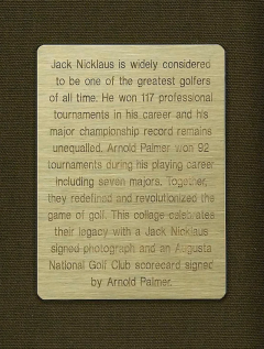 Jack Nicklaus and Arnold Palmer Signed Collage - 4154391