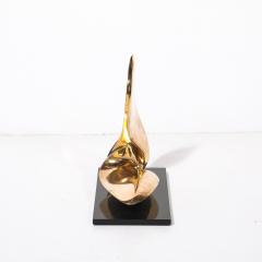 Jack Zajac Mid Century Bronze Sculpture on Black Vitrolite signed Jack Zajac Edition 15 25 - 4403295
