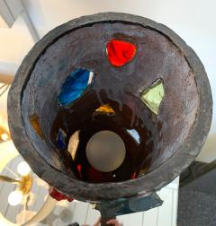 Jacky Coville Ceramic and Glass Lamp by Jacky Coville France 1960s - 1396982