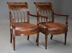 Jacob Freres Rare superb pair of French late 18thc Directoire walnut armchairs - 4805911
