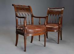 Jacob Freres Rare superb pair of French late 18thc Directoire walnut armchairs - 4805915