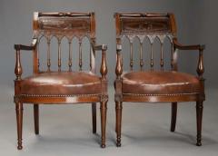 Jacob Freres Rare superb pair of French late 18thc Directoire walnut armchairs - 4805919
