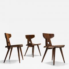 Jacob Kielland Brandt Set of Three Jacob Kielland Brandt Dining Chairs in Solid Pine Denmark 1960s - 2980155