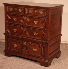 Jacobean Chest Of Drawers In Oak And Walnut 17th Century - 2936623