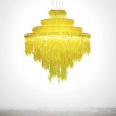 Jacopo Foggini Yellow Resin Chandelier Mod Sneeze B by Jacopo Foggini - 3663398