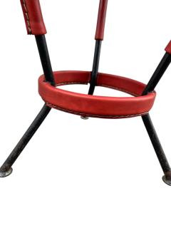 Jacques Adnet 1940s Stitched leather side table by Jacques Adnet - 4433565