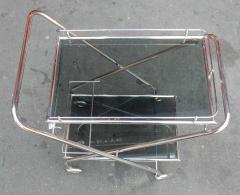 Jacques Adnet 1950 1970 Rolling Bar of Journey and Campstool in the Style of Jacques Adnet - 2422534