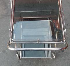 Jacques Adnet 1950 1970 Rolling Bar of Journey and Campstool in the Style of Jacques Adnet - 2422537