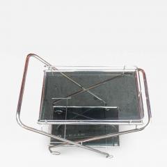 Jacques Adnet 1950 1970 Rolling Bar of Journey and Campstool in the Style of Jacques Adnet - 2424502
