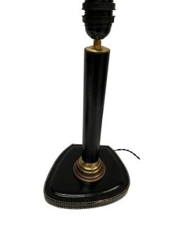 Jacques Adnet 19504s Stitched leather table lamps in the style of Jacques Adnet - 4123148