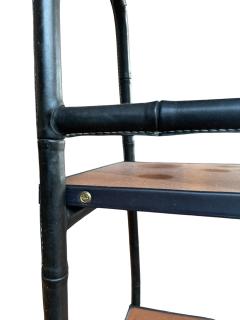 Jacques Adnet 1950s Black stitched Leather bookcase by Jacques Adnet - 4449457