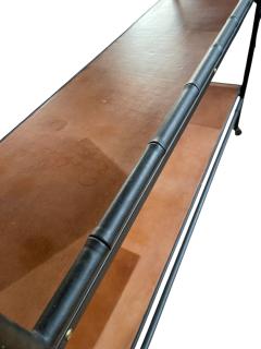 Jacques Adnet 1950s Black stitched Leather bookcase by Jacques Adnet - 4449459