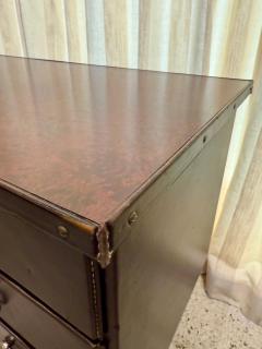 Jacques Adnet 1950s Dark Brown Stitched Leather Desk by Jacques Adnet - 4620003