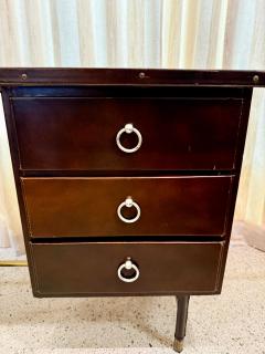 Jacques Adnet 1950s Dark Brown Stitched Leather Desk by Jacques Adnet - 4620017