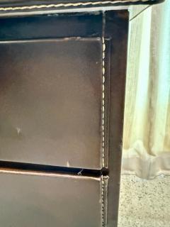 Jacques Adnet 1950s Dark Brown Stitched Leather Desk by Jacques Adnet - 4620065