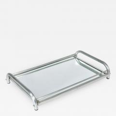 Jacques Adnet 1950s Italian chrome and mirror tray - 1275460