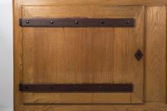 Jacques Adnet 1950s Oak and stitched leather sideboard by Jacques Adnet - 2945593