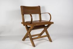 Jacques Adnet 1950s Pair of Stitched leather armchairs By Jacques Adnet - 2900635