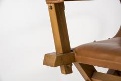 Jacques Adnet 1950s Pair of Stitched leather armchairs By Jacques Adnet - 2900643