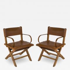 Jacques Adnet 1950s Pair of Stitched leather armchairs By Jacques Adnet - 2902309
