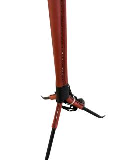 Jacques Adnet 1950s Red stitched leather lamp by Jacques Adnet - 4587170