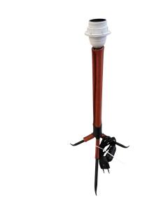Jacques Adnet 1950s Red stitched leather lamp by Jacques Adnet - 4590241
