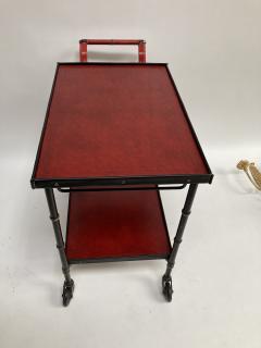 Jacques Adnet 1950s Stitched Leather Bar cart By Jacques Adnet - 2160256