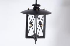 Jacques Adnet 1950s Stitched Leather Lantern by Jacques Adnet - 2112581