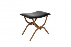 Jacques Adnet 1950s Stitched Leather Ottoman by Jacques Adnet - 3039201