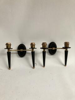 Jacques Adnet 1950s Stitched Leather Sconces By Jacques Adnet - 2278346