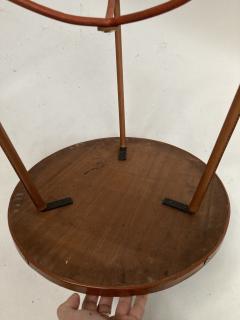 Jacques Adnet 1950s Stitched Leather Side table with Rattan top By Jacques Adnet - 2278094