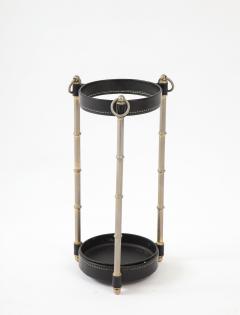 Jacques Adnet 1950s Stitched Leather Umbrella Stand by Jacques Adnet - 2426431