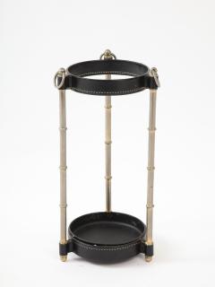 Jacques Adnet 1950s Stitched Leather Umbrella Stand by Jacques Adnet - 2426433