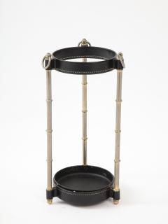 Jacques Adnet 1950s Stitched Leather Umbrella Stand by Jacques Adnet - 2426433