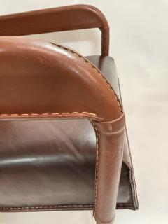 Jacques Adnet 1950s Stitched Leather armchair by Jacques Adnet - 3246737