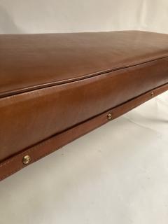 Jacques Adnet 1950s Stitched Leather bench by Jacques Adnet - 2466073