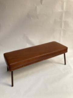 Jacques Adnet 1950s Stitched Leather bench by Jacques Adnet - 2466076