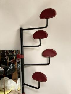 Jacques Adnet 1950s Stitched Leather coat rack by Jacques Adnet - 3248469