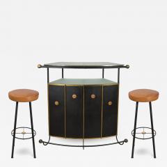 Jacques Adnet 1950s Stitched Leather dry bar by Jacques Adnet - 2796492