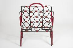 Jacques Adnet 1950s Stitched Leather magazine rack by Jacques Adnet - 1671619