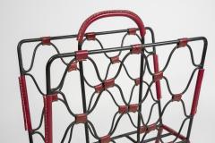 Jacques Adnet 1950s Stitched Leather magazine rack by Jacques Adnet - 1671622