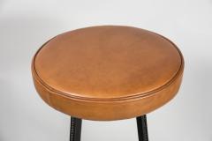 Jacques Adnet 1950s Stitched Leather stools by Jacques Adnet - 2794277