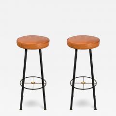 Jacques Adnet 1950s Stitched Leather stools by Jacques Adnet - 2796494