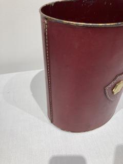 Jacques Adnet 1950s Stitched leather Bin by Jacques Adnet - 2544636