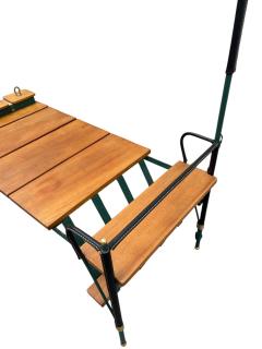 Jacques Adnet 1950s Stitched leather Cocktail table by Jacques Adnet - 4162480