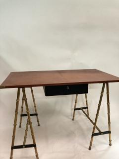Jacques Adnet 1950s Stitched leather Desk by Jacques Adnet - 3248532