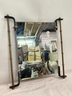Jacques Adnet 1950s Stitched leather Mirror by Jacques Adnet - 3654363