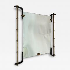 Jacques Adnet 1950s Stitched leather Mirror by Jacques Adnet - 3658328